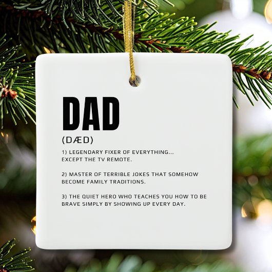 Grappige definitie van vader keramisch ornament