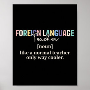 Grappige definitie van vreemde talen docent terug poster