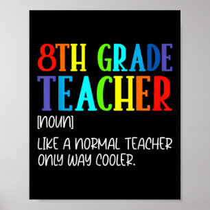 Grappige definitie voor 8e klas leraar terug naar poster