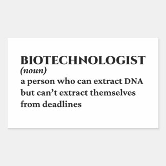 Grappige definitie voor biotech wetenschapper rechthoekige sticker