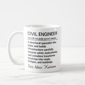 Grappige definitie voor civiel ingenieur koffiemok