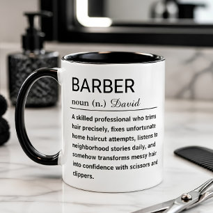 Grappige definitie voor herenkapper koffiemok