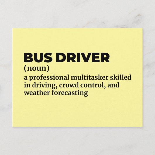 Grappige definitie voor schoolvervoerchauffeur briefkaart (Voorkant)
