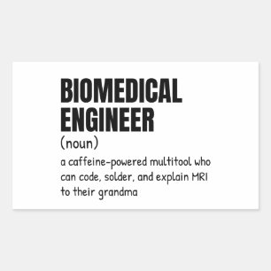 Grappige definitie voor student biomedische techni rechthoekige sticker