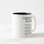 Grappige definities van Mechanical Engineer Tweekleurige Koffiemok (Voorkant rechts)