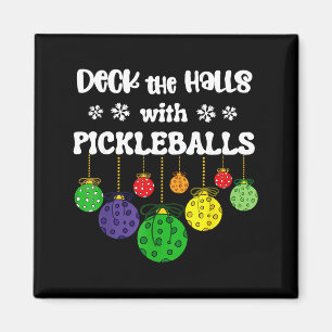 Grappige dek de hallen met pickleballs speler coac magneet