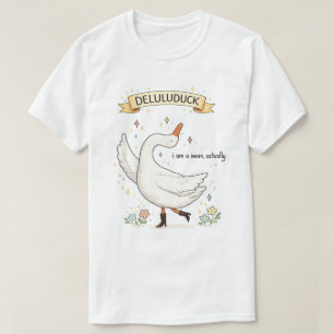 Grappige Deluluduck Zwaan Cute Eend Laarzen Glitte T-shirt