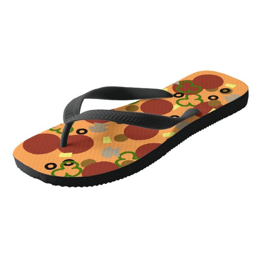 Grappige Deluxe Pizza Teenslippers (Schuin)