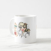 Grappige Demotivational Sassy  Huisvrouw Retro Koffiemok (Voorkant links)