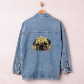 Grappige denim jas met Pug Dog Denim Jacket (Hangar)