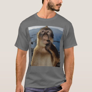 Grappige Denkende Aap Meme Nieuwsgierige Aap Brain T-shirt