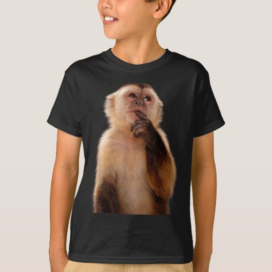Grappige denkende aap meme sarcastisch t-shirt (Voorkant)