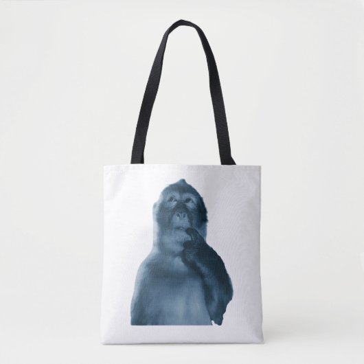 Grappige Denkende Aap Meme Sarcastische Kunst Tote Bag (Voorkant)