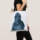 Grappige Denkende Aap Meme Sarcastische Kunst Tote Bag (Dichtbij)