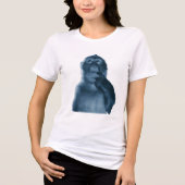 Grappige Denkende Aap Meme Sarcastische Kunst Tri-Blend Shirt (Voorkant)