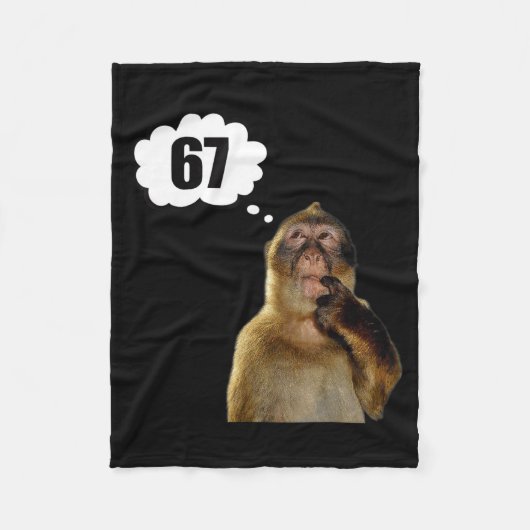 Grappige Denkende Aap Meme Zes Zeven 6 7 Meme  Fleece Deken (Voorkant)