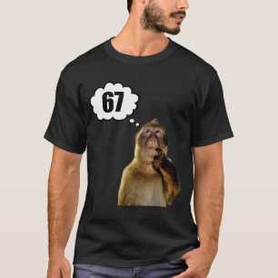 Grappige Denkende Aap Meme Zes Zeven 6 7 Meme T-shirt