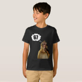 Grappige Denkende Aap Meme Zes Zeven 6 7 Meme T-shirt (Voorkant volledig)