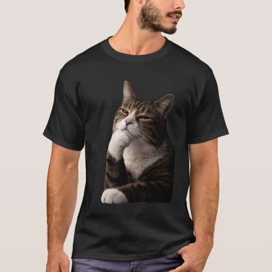 Grappige Denkende Kat T-shirt (Voorkant)