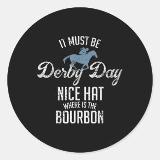 Grappige Derby Day en Mint Juleps Paardenrenners V Ronde Sticker