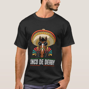 Grappige derby paard in sombrero hoed op Cinco de T-shirt