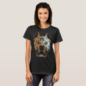 Grappige Derde Oog Chakra Pit Bull Hond Eigenaar E T-shirt (Voorkant volledig)