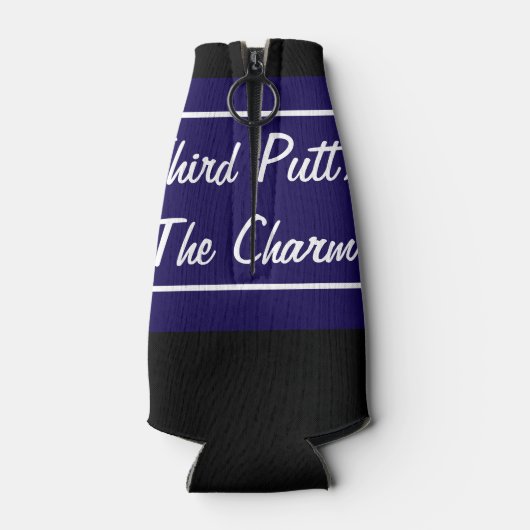 Grappige derde putt is het charme golf geschenk flesjeskoeler (Achterkant)