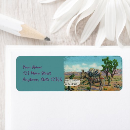 Grappige Desert Return-adreslabels Etiket (Insitu)