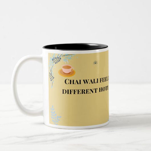 Grappige Desi Chai-mok, Pakistaanse Indiase theeli Tweekleurige Koffiemok (Links)