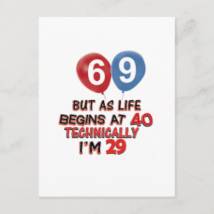 Grappige design 69ste verjaardag briefkaart