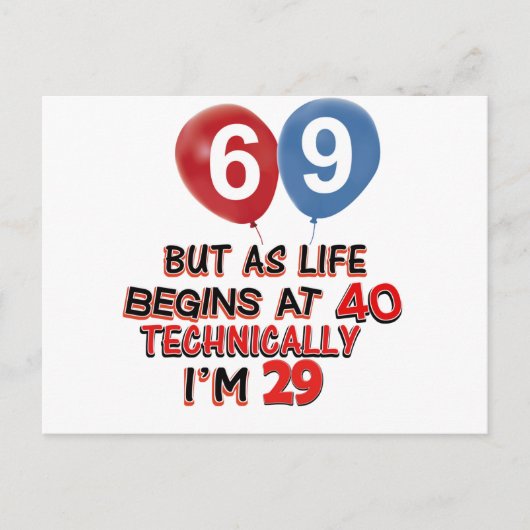 Grappige design 69ste verjaardag briefkaart (Voorkant)