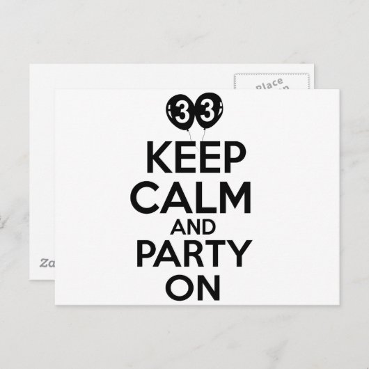 Grappige design van 33 jaar briefkaart (Voorkant / Achterkant)