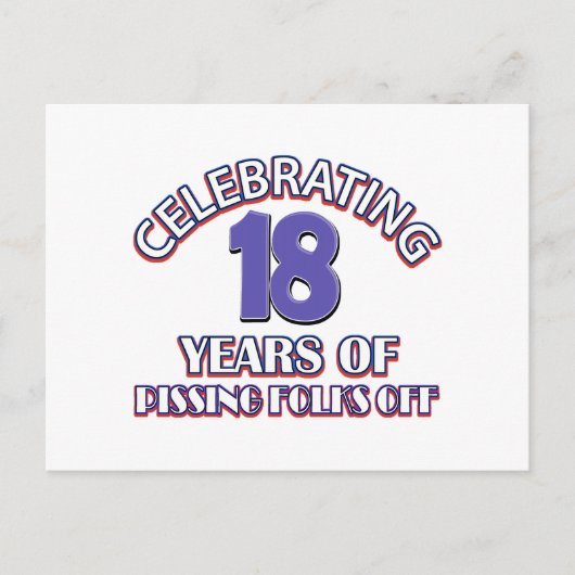 Grappige design voor 18 jaar briefkaart (Voorkant)
