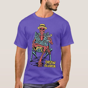 Grappige Destin Florida Beach Skelet Sunburn Souve T-shirt