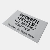 Grappige deurbel kapot deurmat (Schuin)