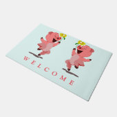 Grappige Deurmat met Gelukkig Varken- Welkom (Schuin)