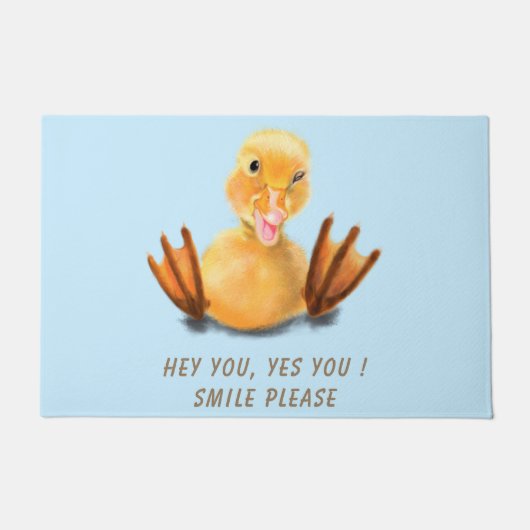 Grappige Deurmat met Happy Duck Smile - Aangepaste (Voorkant)