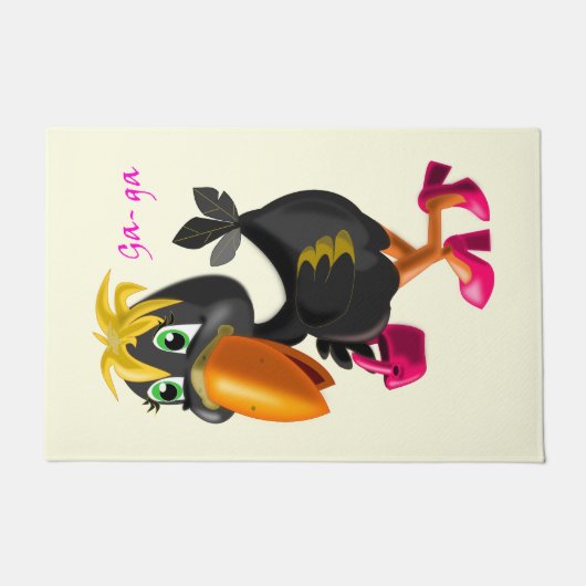 Grappige deurmat met moderne vogel (Voorkant)