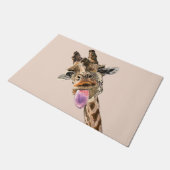Grappige Deurmat met Speelse Giraffe - (Schuin)