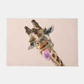Grappige Deurmat met Speelse Giraffe - (Voorkant)