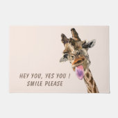 Grappige Deurmat Speelse Giraffe Smile - Aangepast (Voorkant)