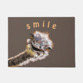 Grappige DeurmattenHappy Ostrich Aangepaste Tekst  Deurmat (Voorkant)