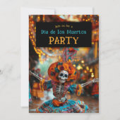 💀 Grappige Día de Muertos Party Uitnodiging (Voorkant)