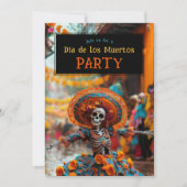 💀 Grappige Día de Muertos Party Uitnodiging (Voorkant)