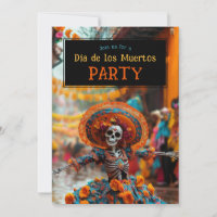 💀 Grappige Día de Muertos Party Uitnodiging