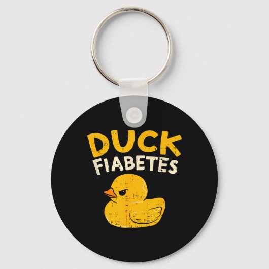 Grappige Diabetes Bewustzijn Eend Fiabetes Cool Ru Sleutelhanger (Voorkant)