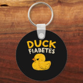 Grappige Diabetes Bewustzijn Eend Fiabetes Cool Ru Sleutelhanger (Voorkant)