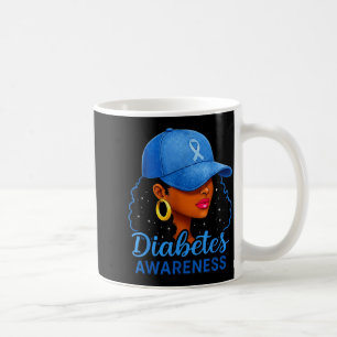 Grappige Diabetes Bewustzijn Maand Zwarte Vrouwen Koffiemok