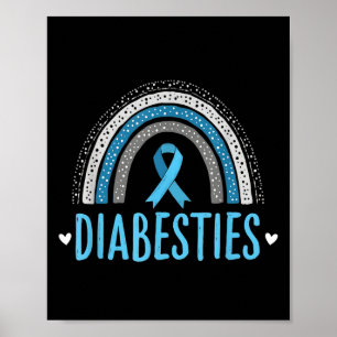 Grappige Diabetes Bewustzijn Vriend Poster