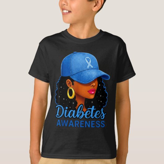 Grappige Diabetes Bewustzijnsmaand Zwarte Vrouwen T-shirt (Voorkant)